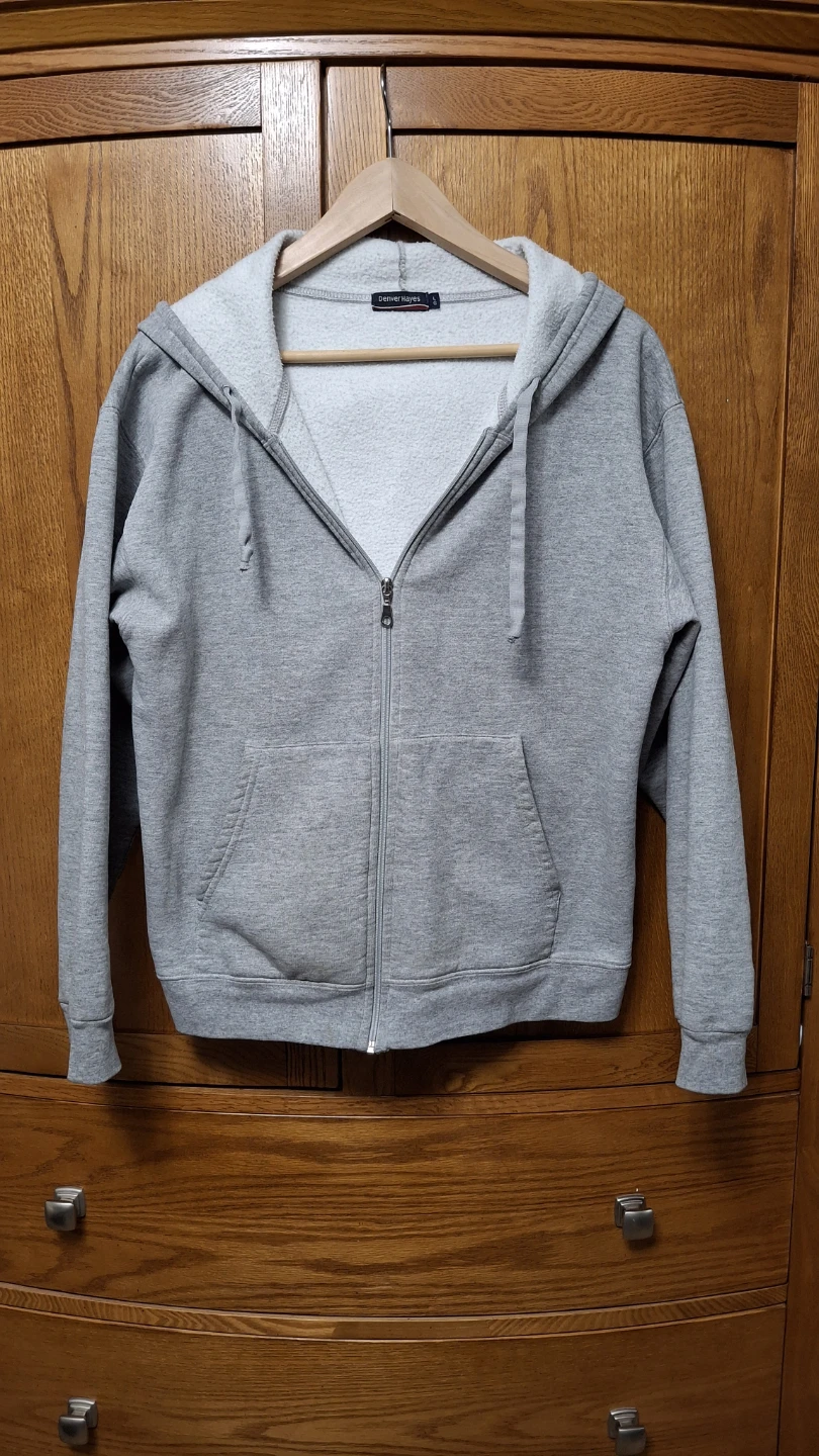 Denver Hayes Grey Zip-Up Hoodie - Large
