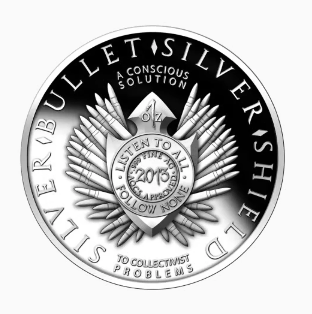 1 oz 2013 Freedom Girl Silver Proof-like Round I Silver Shielc - photo 2