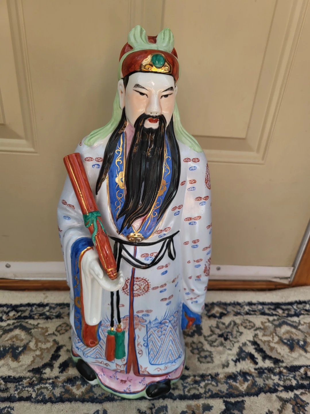 Large Chinese Porcelain Scholar Figurine
