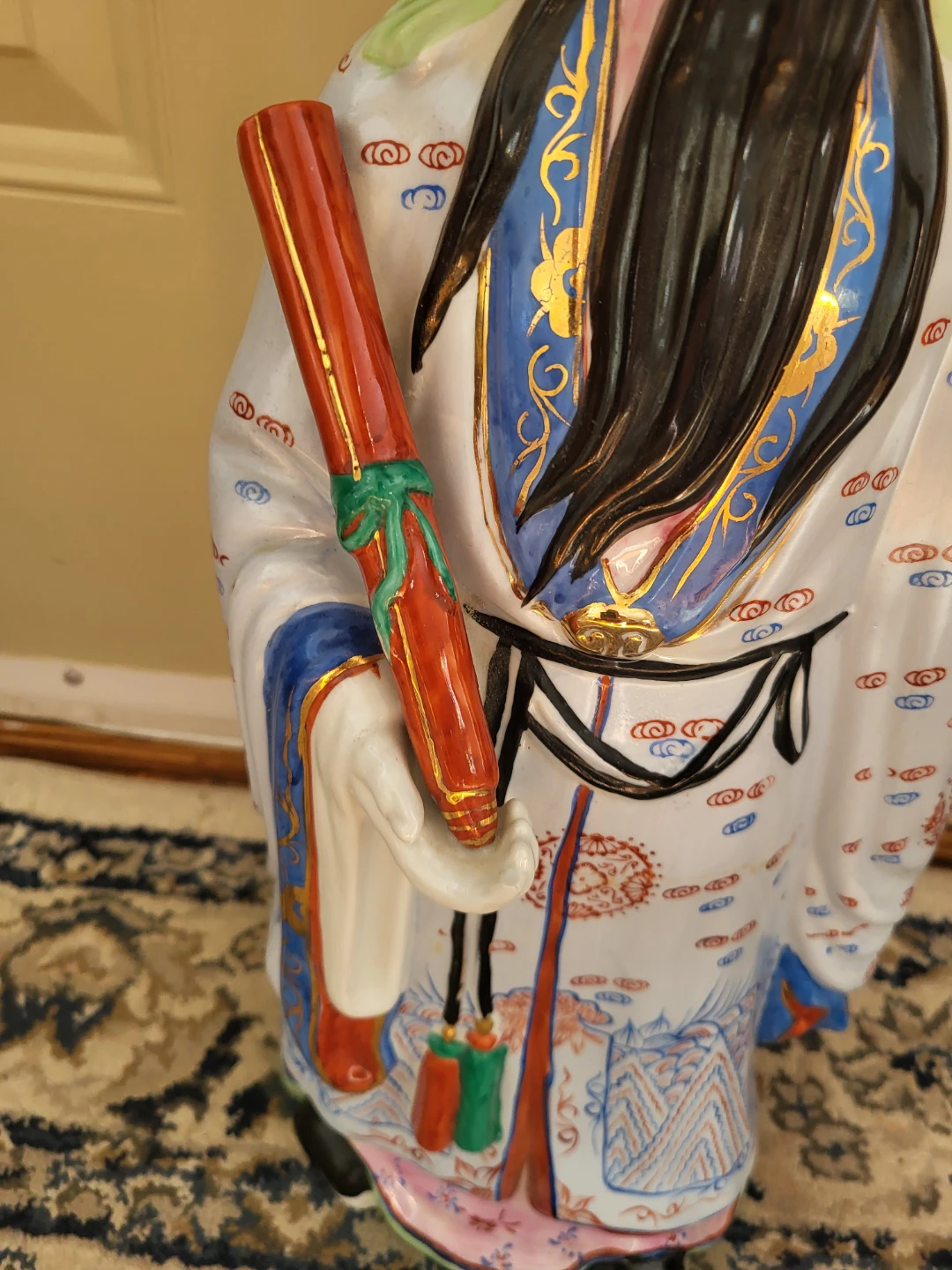Large Chinese Porcelain Scholar Figurine - photo 3