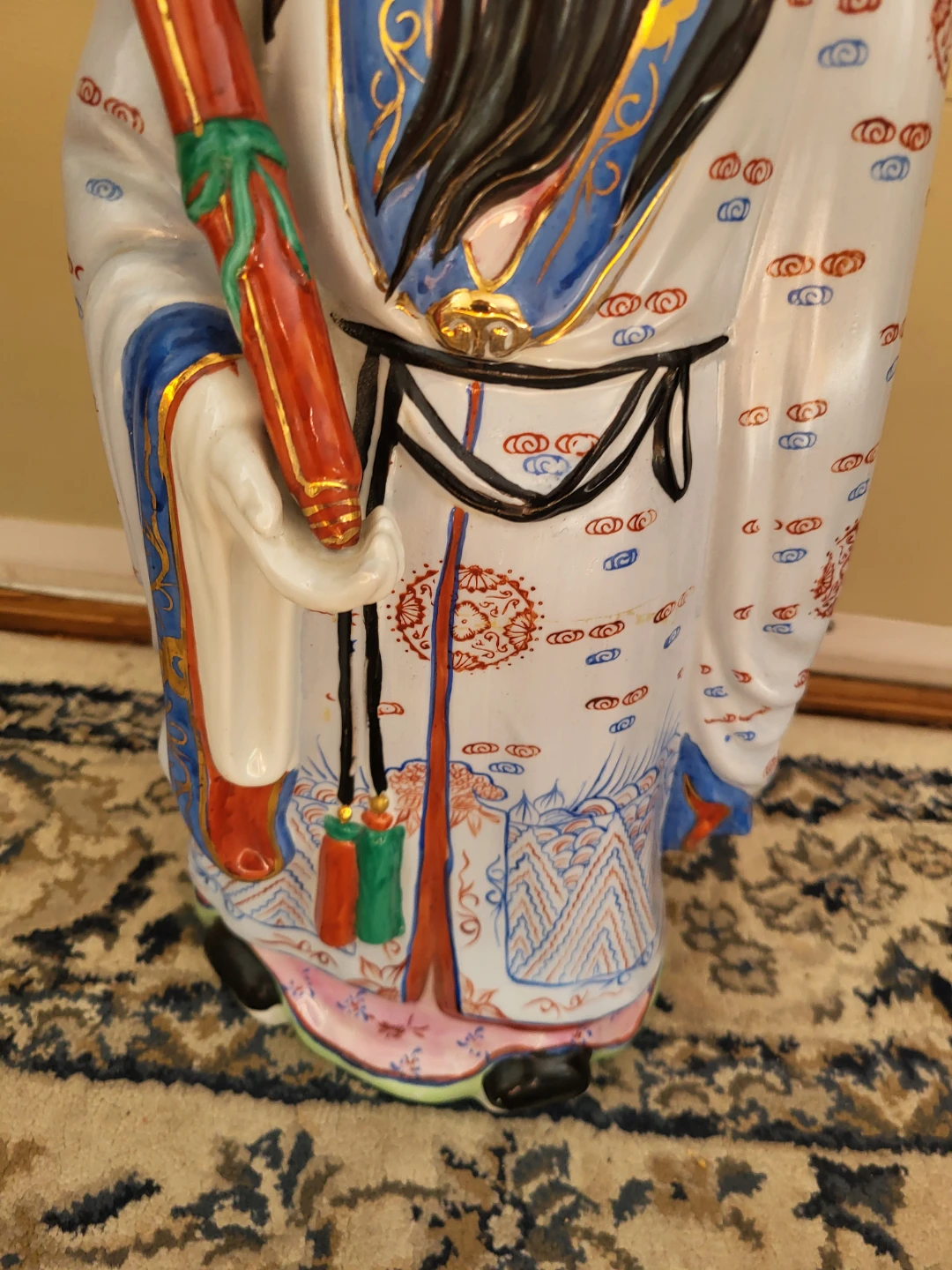 Large Chinese Porcelain Scholar Figurine - photo 4