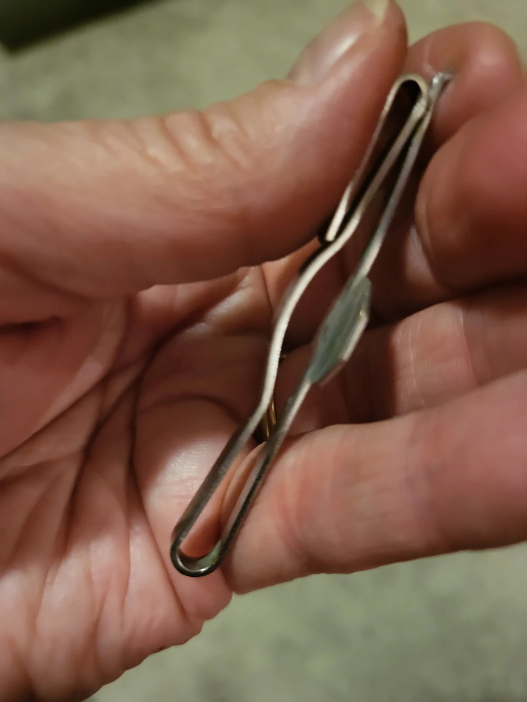 Vintage Tie Clip with Geometric Inlay - photo 2