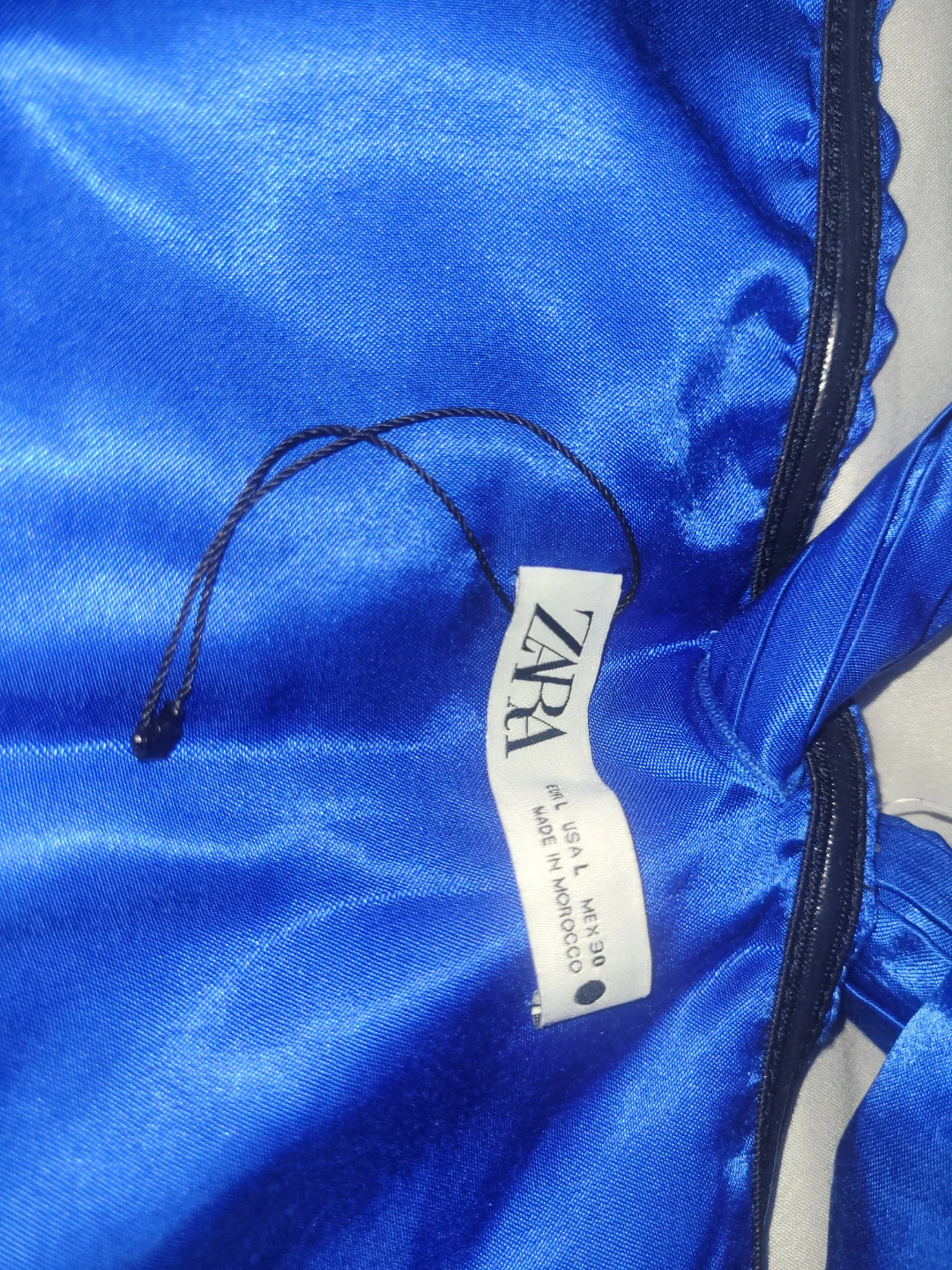 Zara Blue Satin Bow Halter Top - Size L - photo 3