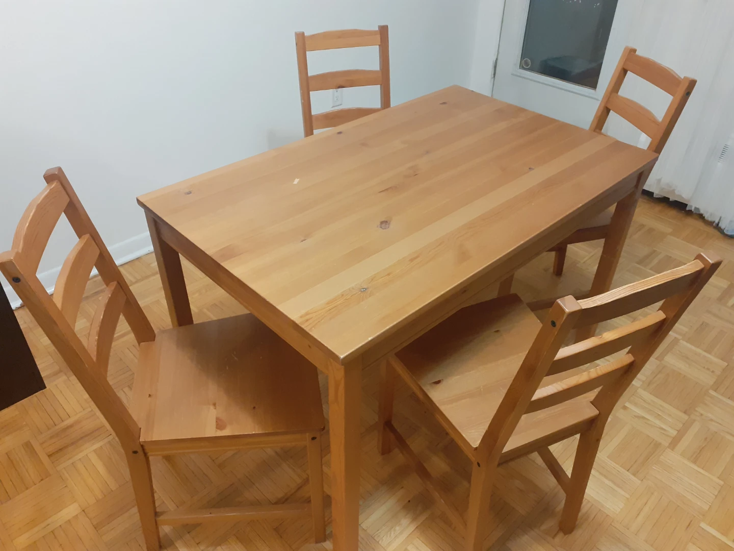 IKEA Wood Dining Table Set with 4 Chairs
