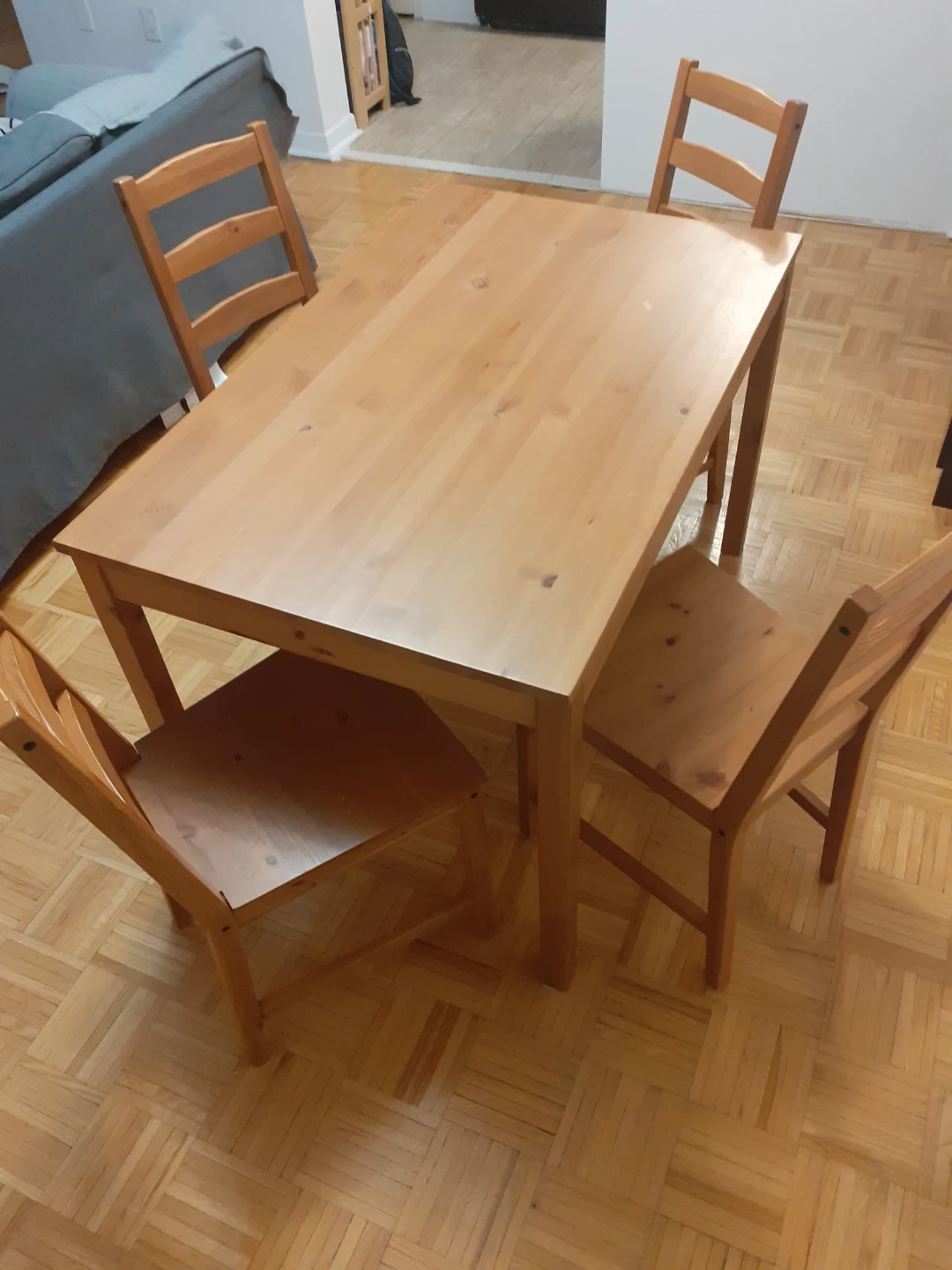 IKEA Wood Dining Table Set with 4 Chairs - photo 3
