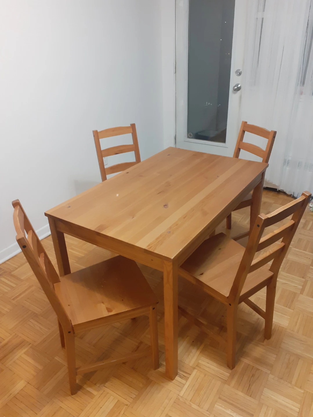 IKEA Wood Dining Table Set with 4 Chairs - photo 4