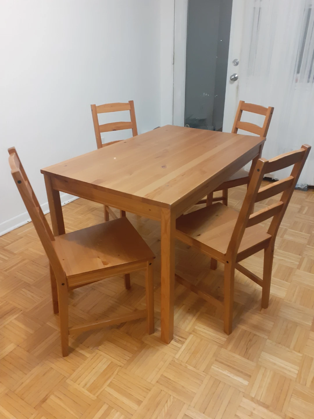 IKEA Wood Dining Table Set with 4 Chairs - photo 5