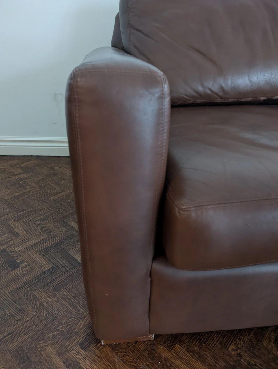 Brown Leather Sofa - photo 3