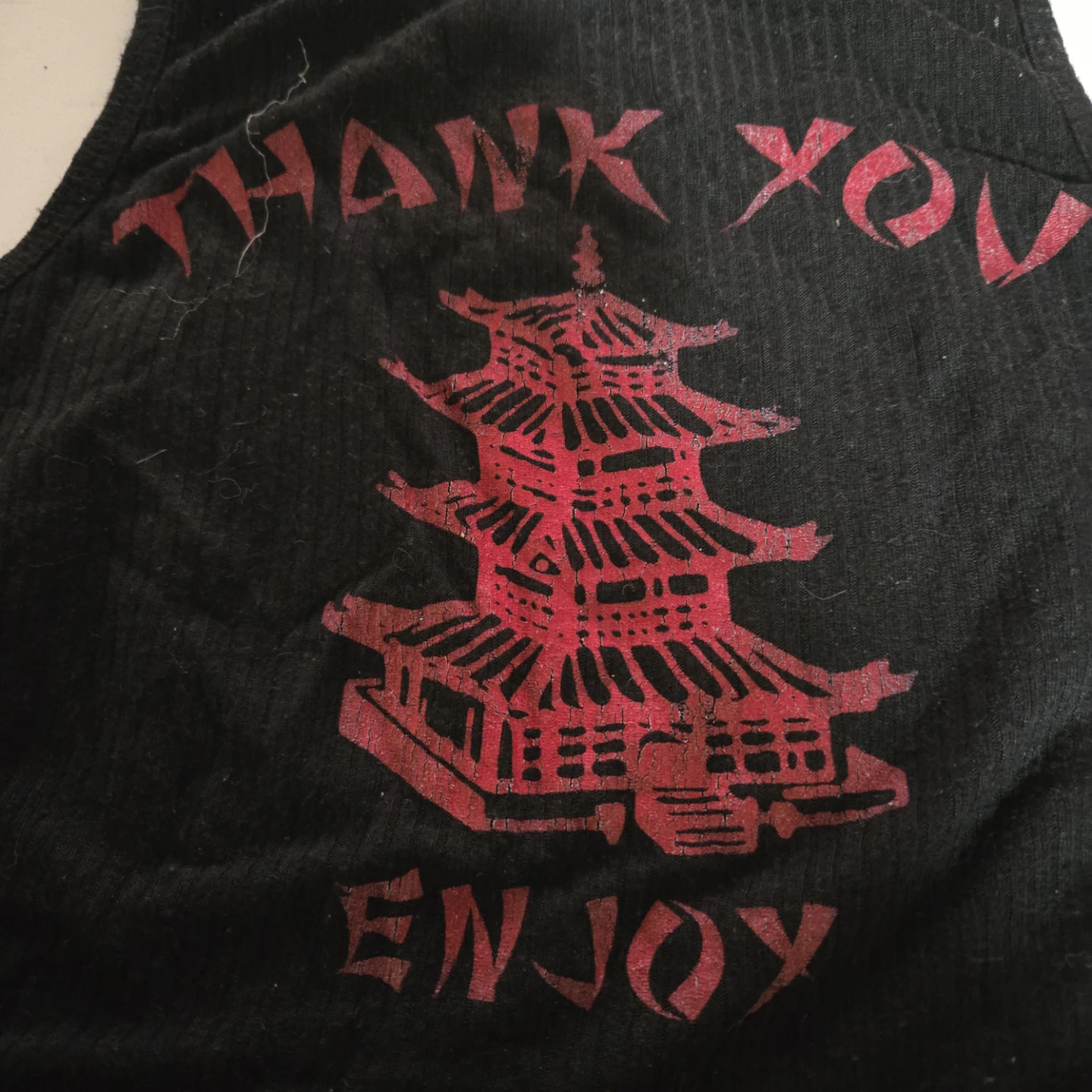Fashion Nova Black "Thank You, Enjoy" Graphic Tank Top - photo 2