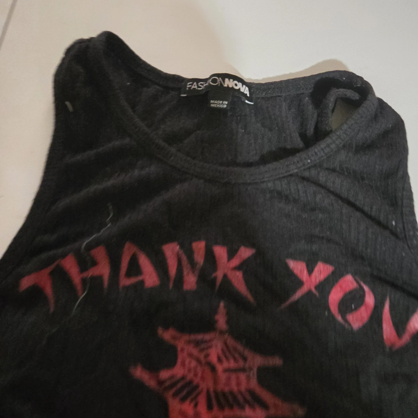 Fashion Nova Black "Thank You, Enjoy" Graphic Tank Top - photo 3