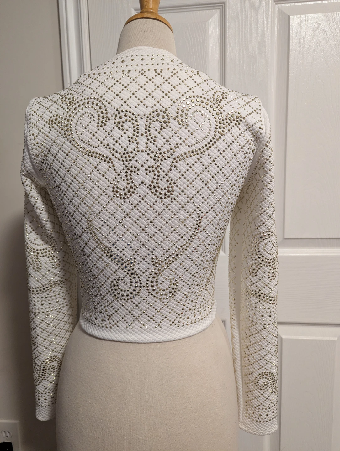 Bebe White Embellished Cropped Jacket - photo 2