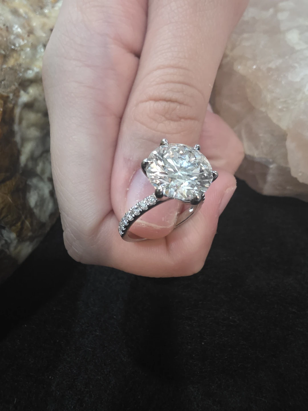 Lab-grown White Gold 6.37cttw Diamond Engagement Ring