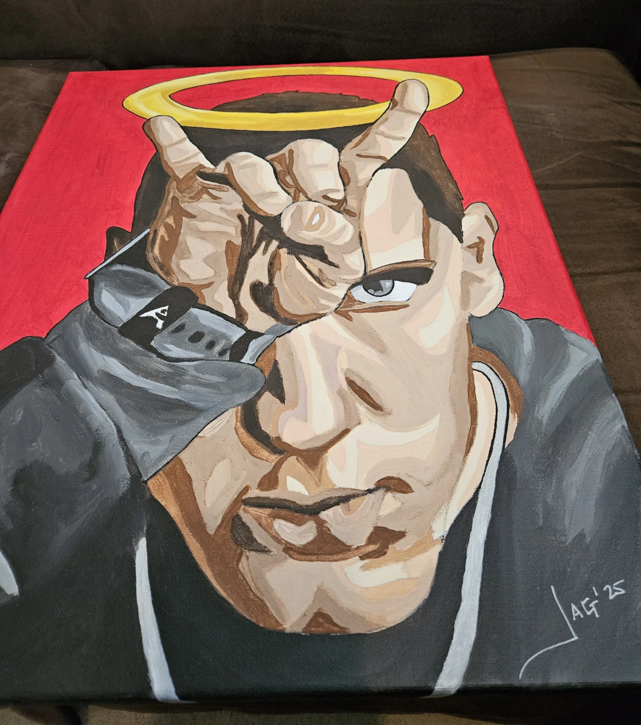 Hand-Painted Portrait Canvas Art of Eminem - photo 3