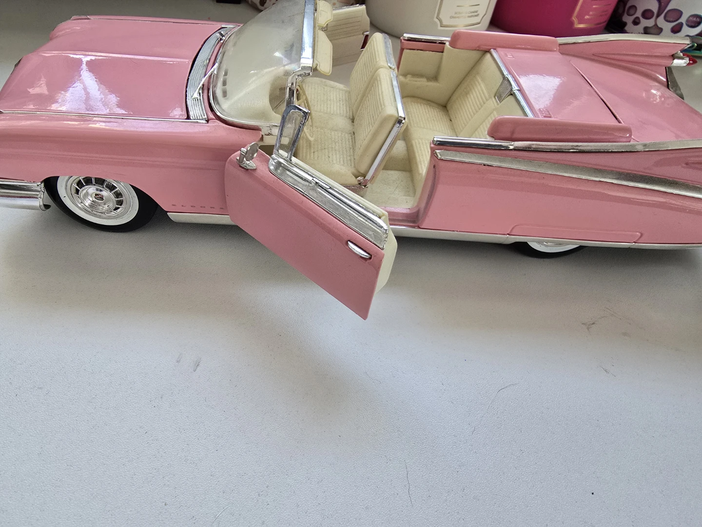 Pink Cadillac Eldorado Convertible Model Car