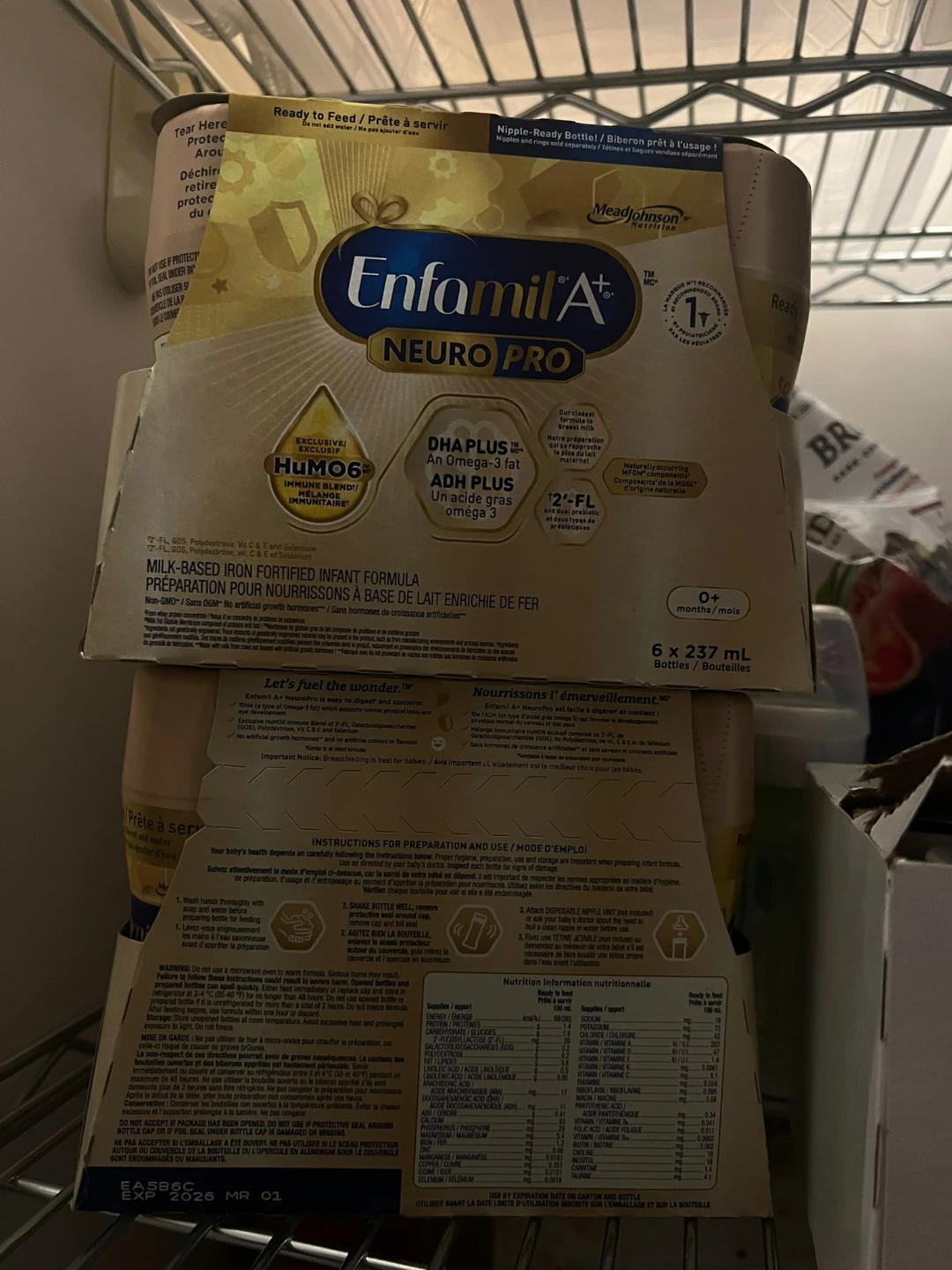 Enfamil A+ Neuro Pro Ready to Feed Infant Formula 6 x 237ml