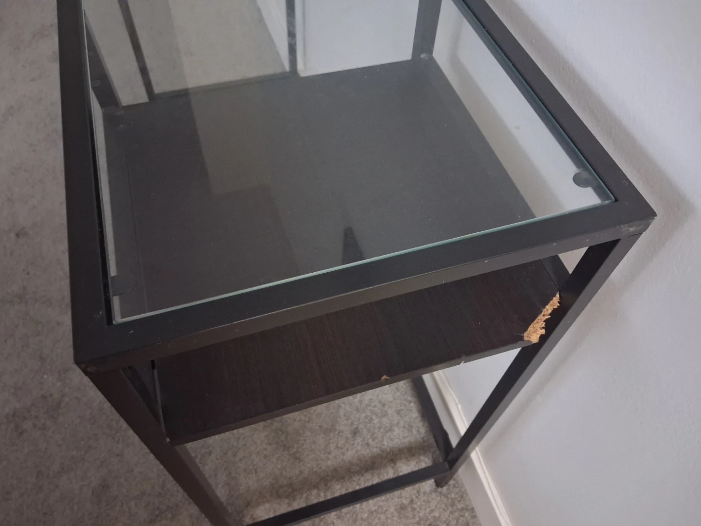 Glass Top Desk with Black Metal Frame - photo 3