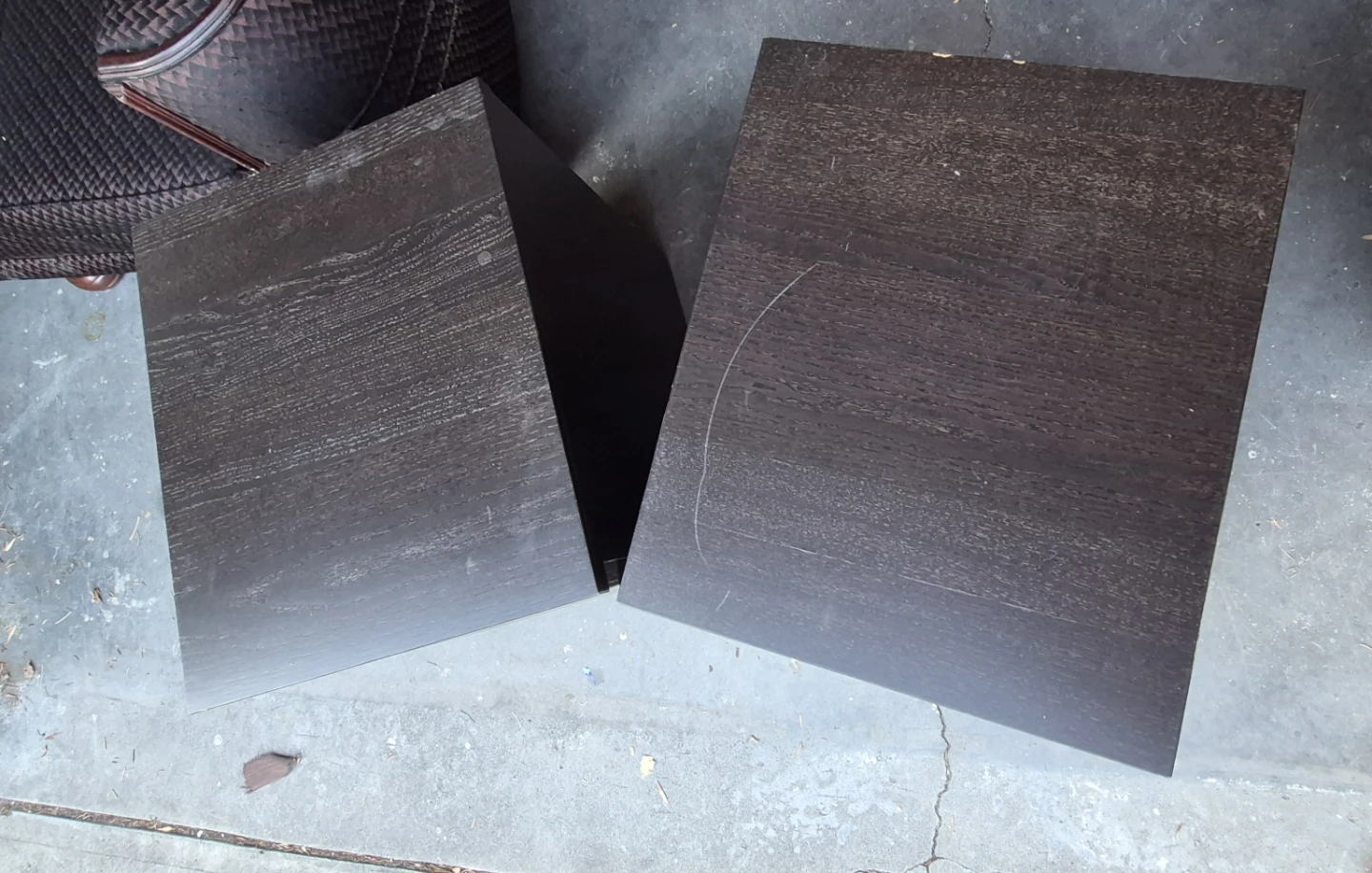 Two dark wood nightstands with drawers - photo 4