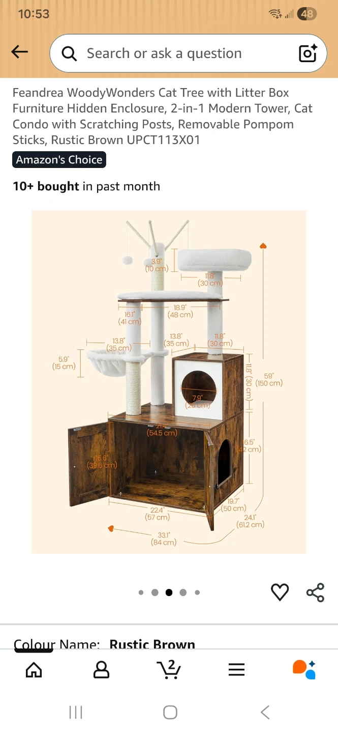 Cat Tree with Hidden Litterbox - photo 3