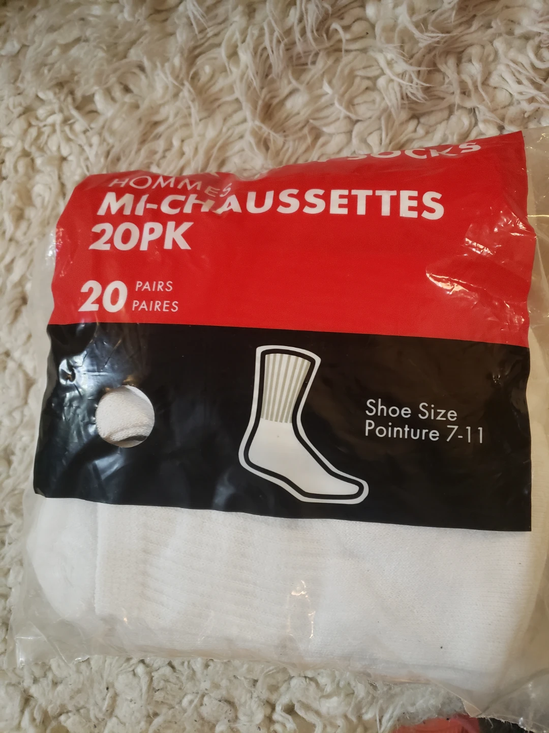 🥕 Men's 10 Pair Pack Mid-Calf Socks Shoe Size 7-11