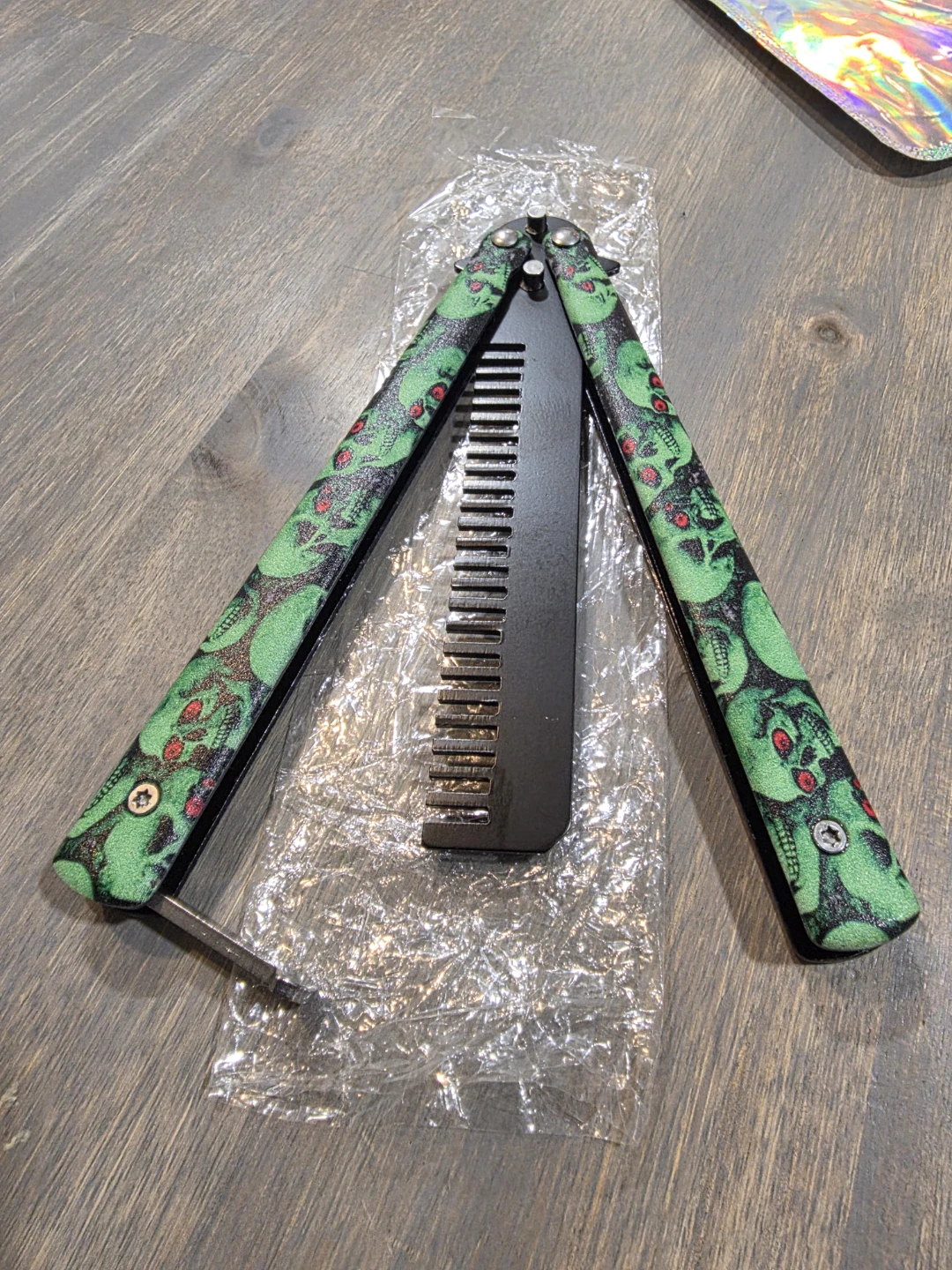 Finger Dancer EDC Folding Comb- Green💀Skull - photo 5