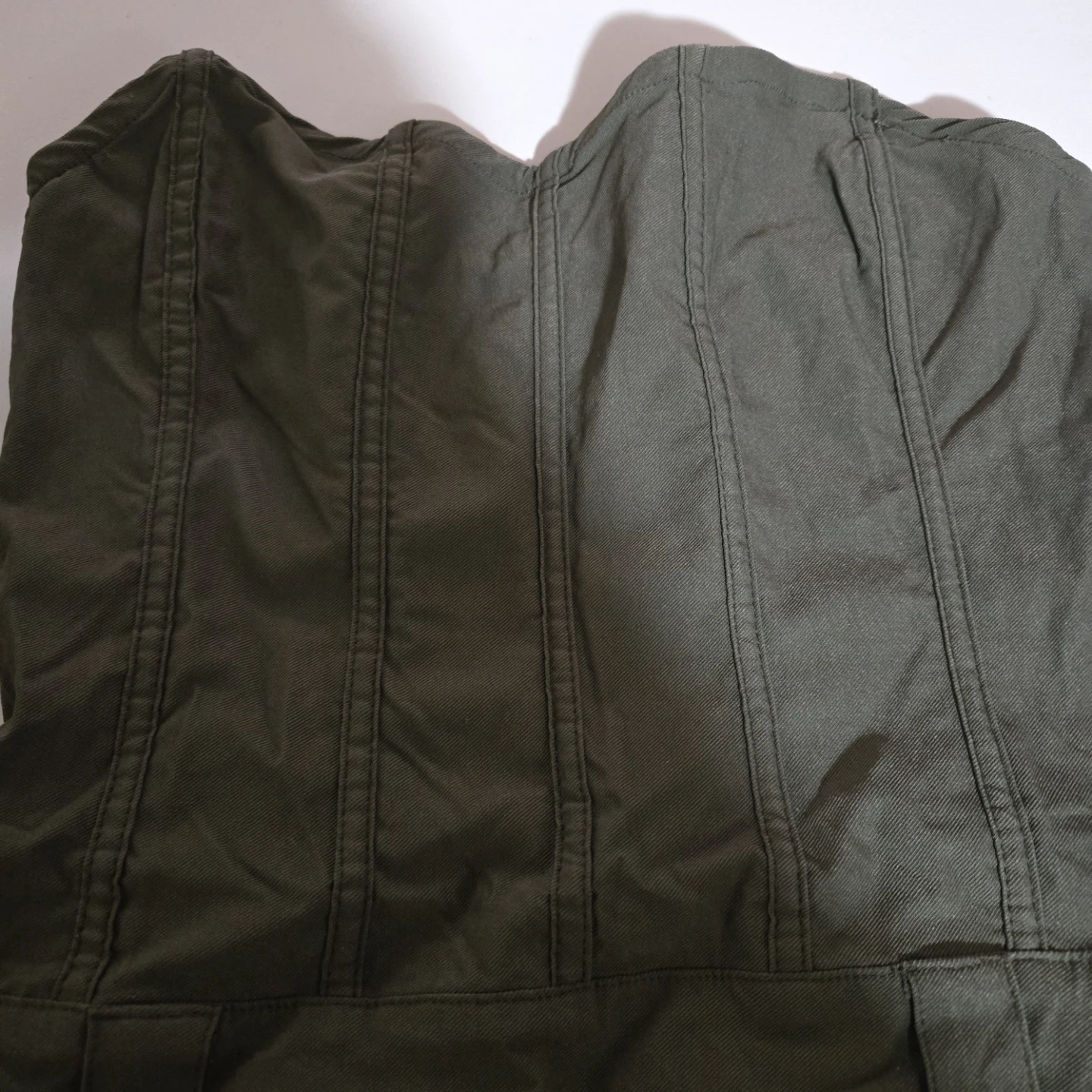 Olive Green Pleated Skater Skirt with Built-in Shorts - photo 2
