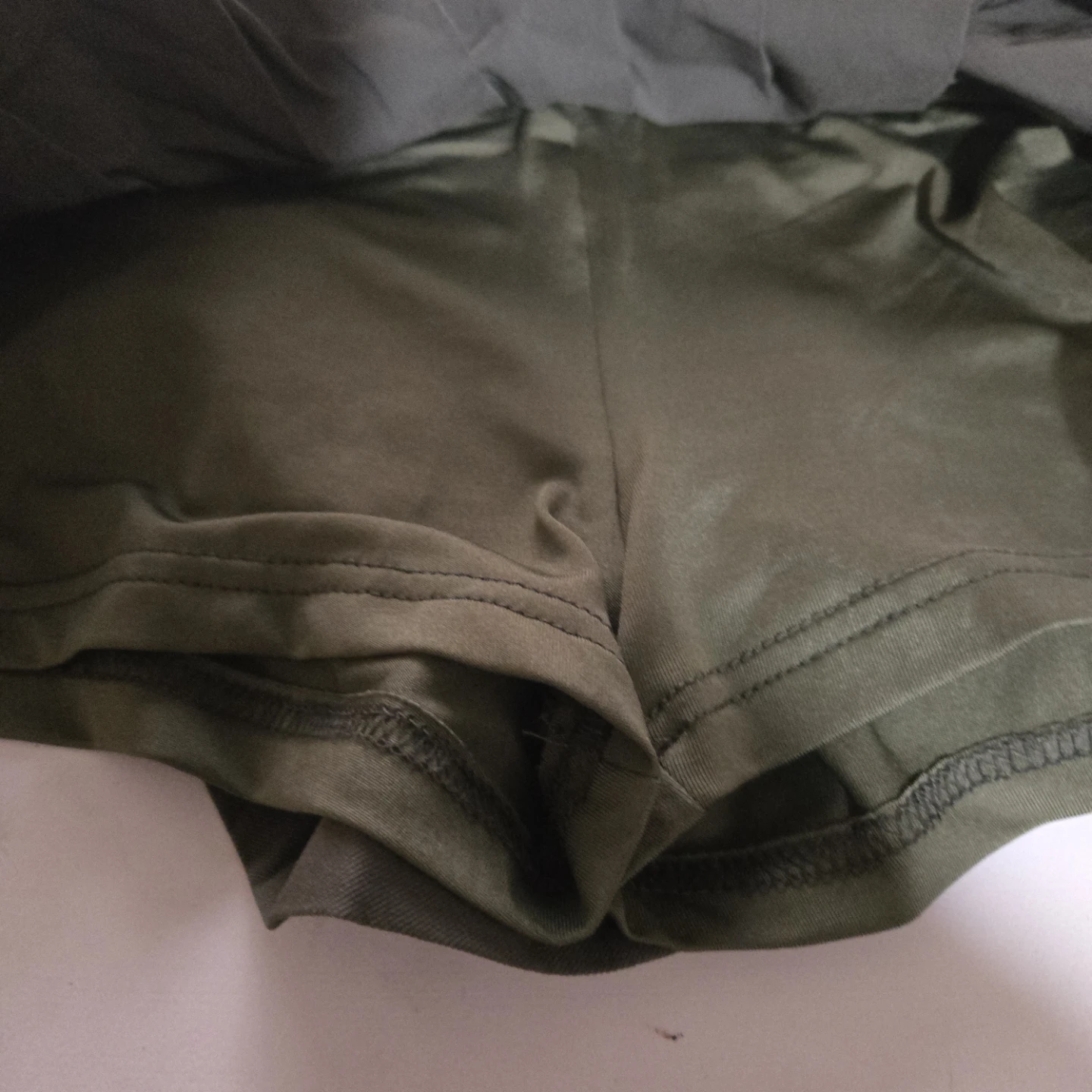 Olive Green Pleated Skater Skirt with Built-in Shorts - photo 4