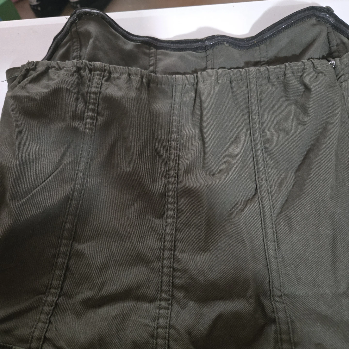 Olive Green Pleated Skater Skirt with Built-in Shorts - photo 5
