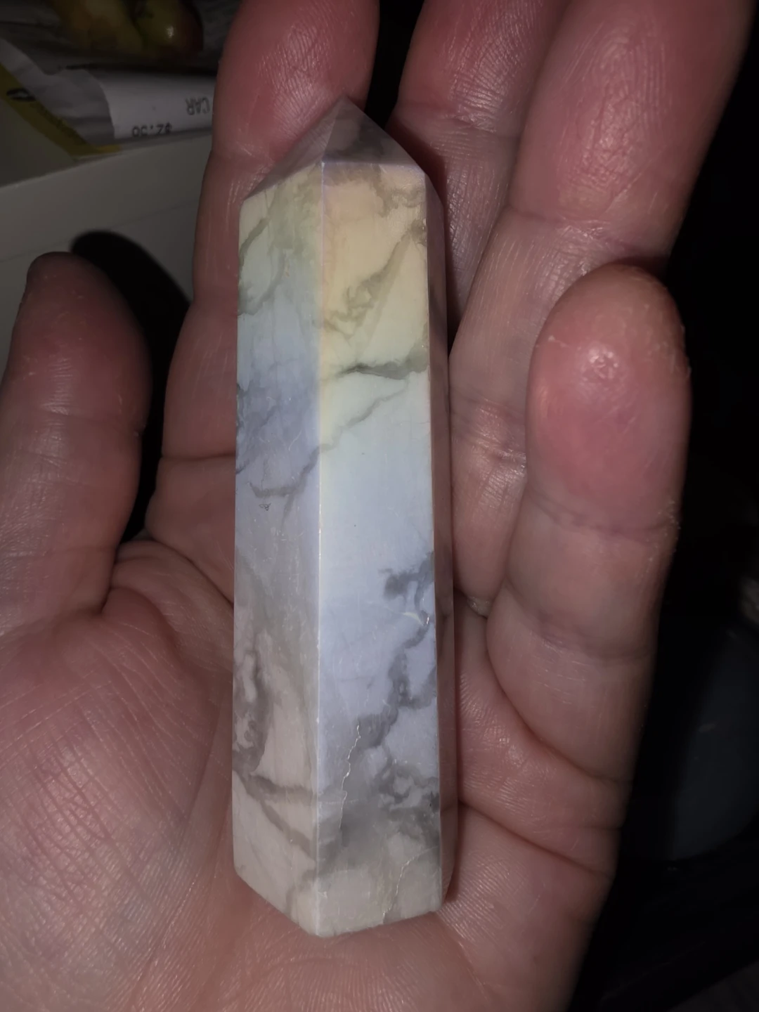 Auratized Howlite Tower crystal point