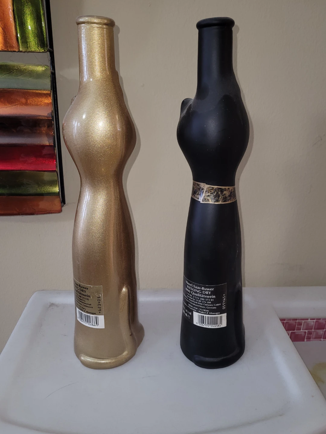 Moselland Cat Shaped Decorative Bottles Gold and Black - photo 2