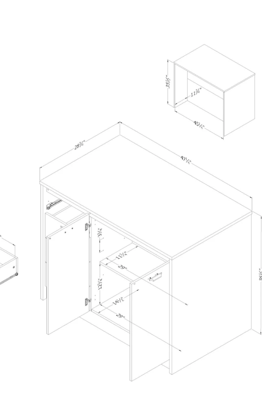 White Kitchen Island with  Storage - photo 5