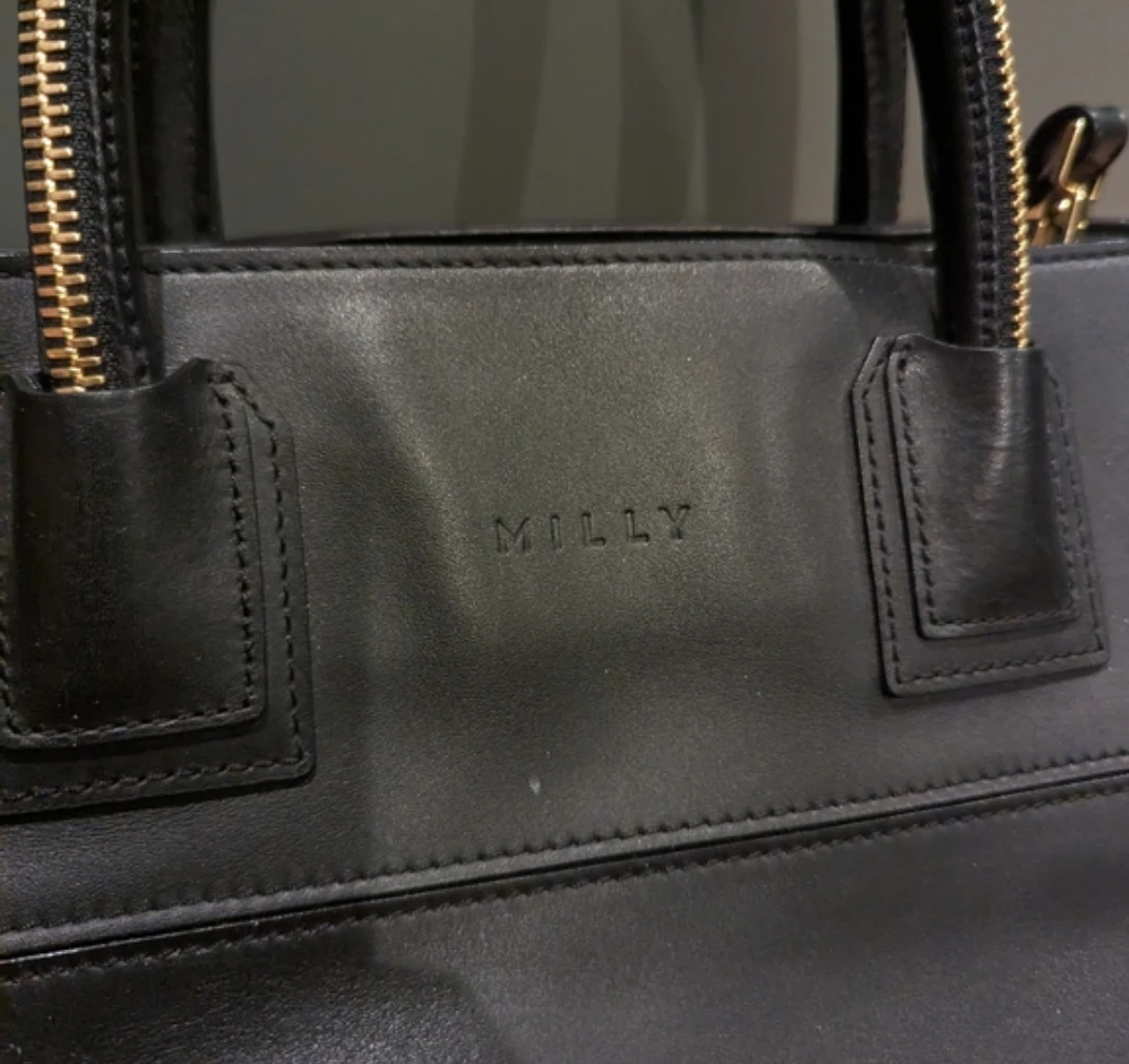 Milly Black Leather Tote Bag Logan - photo 2