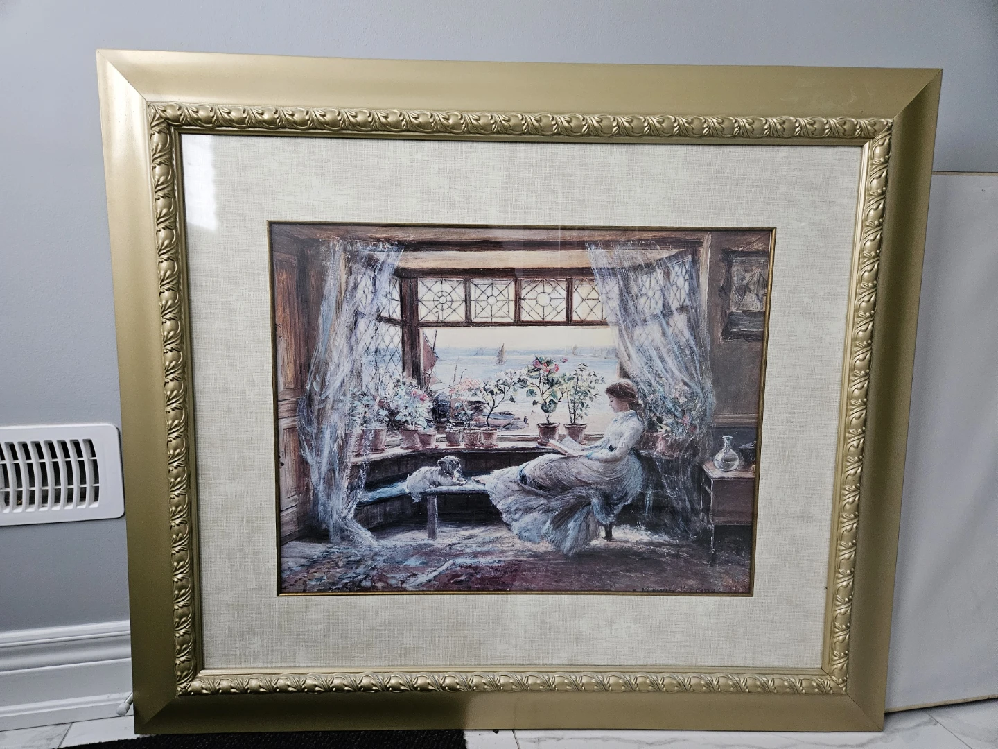 Reading by the Window by Charles James Lewis Framed Print - photo 2