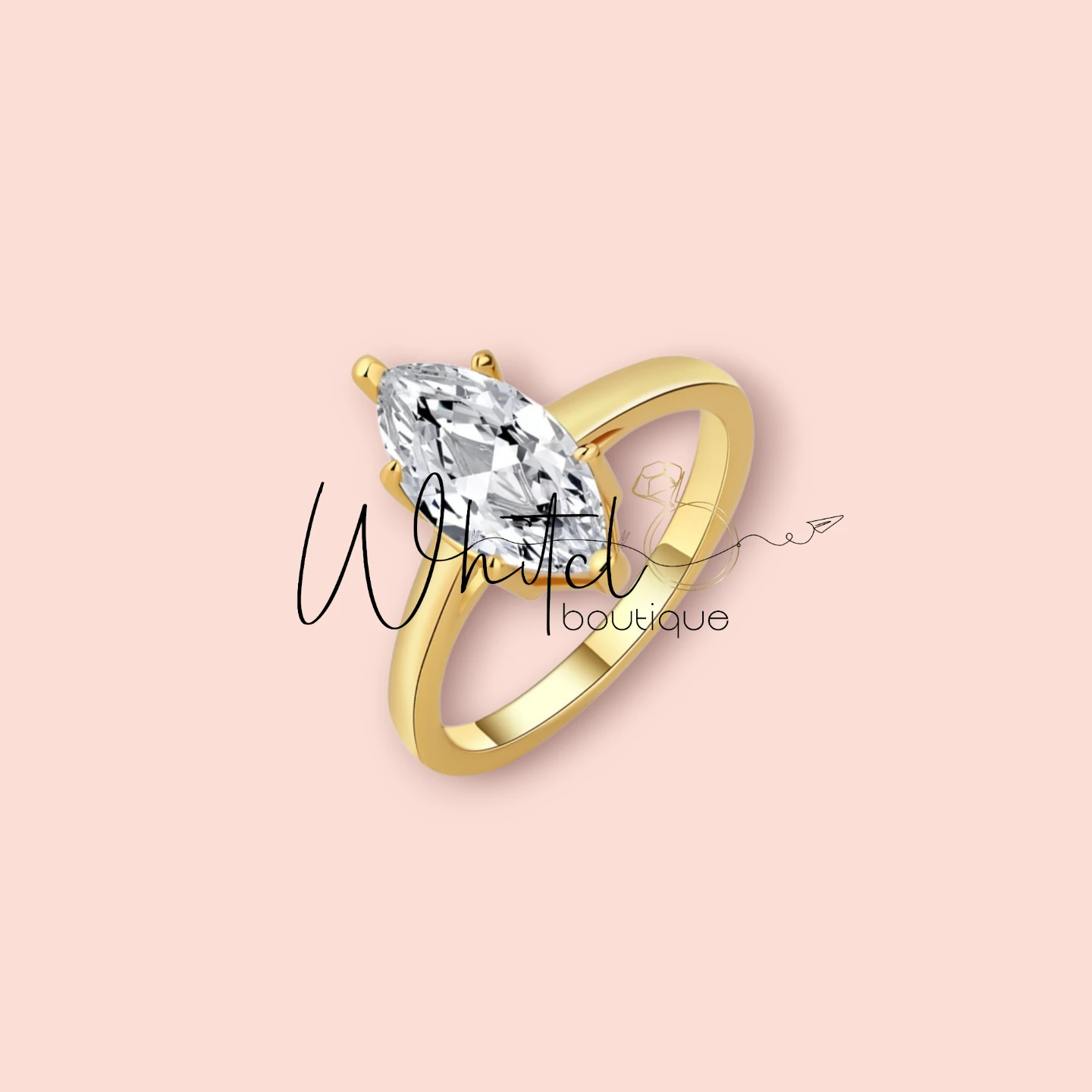 1.0 carat Marquise Cut Moissanite Diamond Engagement Ring