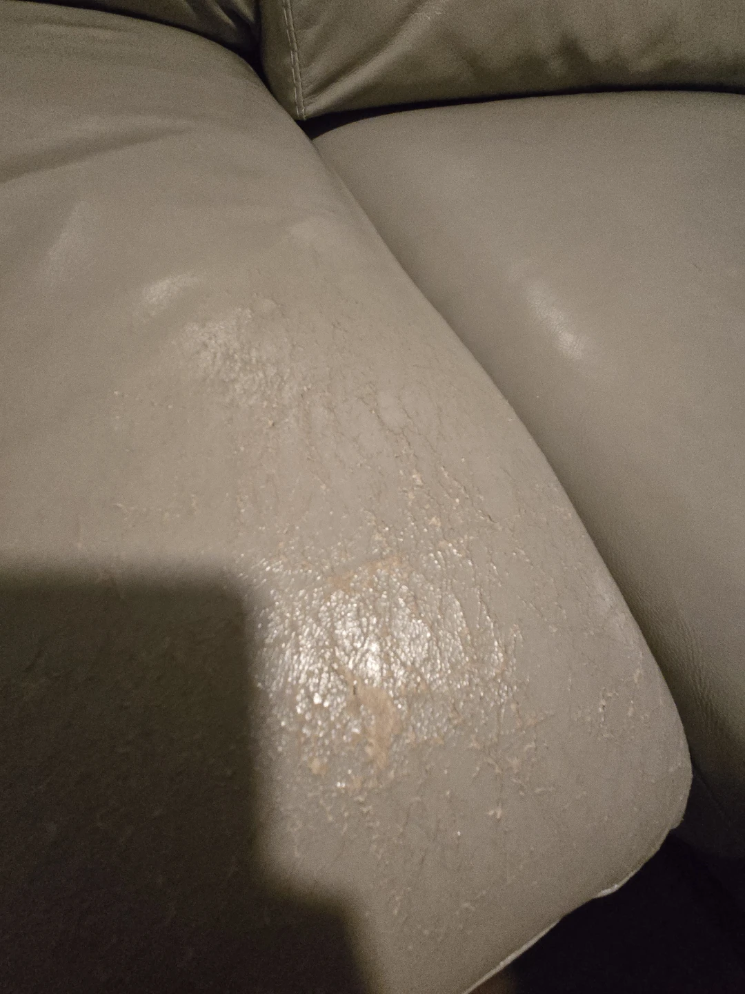 Light Beige Leather Power Reclining Sofa - photo 5
