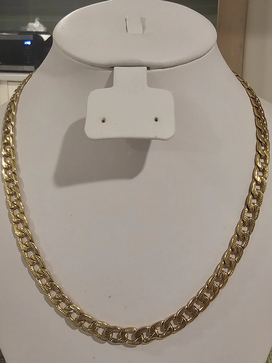 Gold Tone Curb Link Chain Necklace Stainless Steel - photo 2