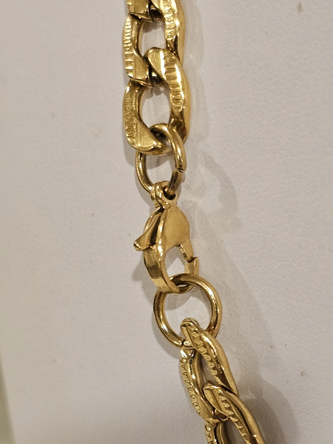 Gold Tone Curb Link Chain Necklace Stainless Steel - photo 4