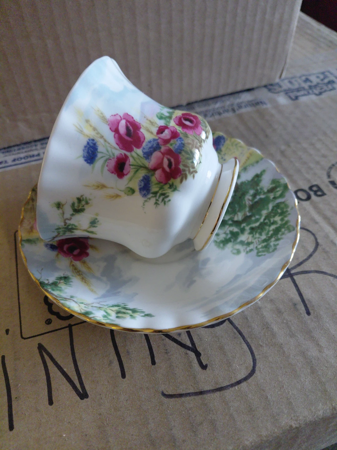 Vintage Floral Teacup and Saucer Set