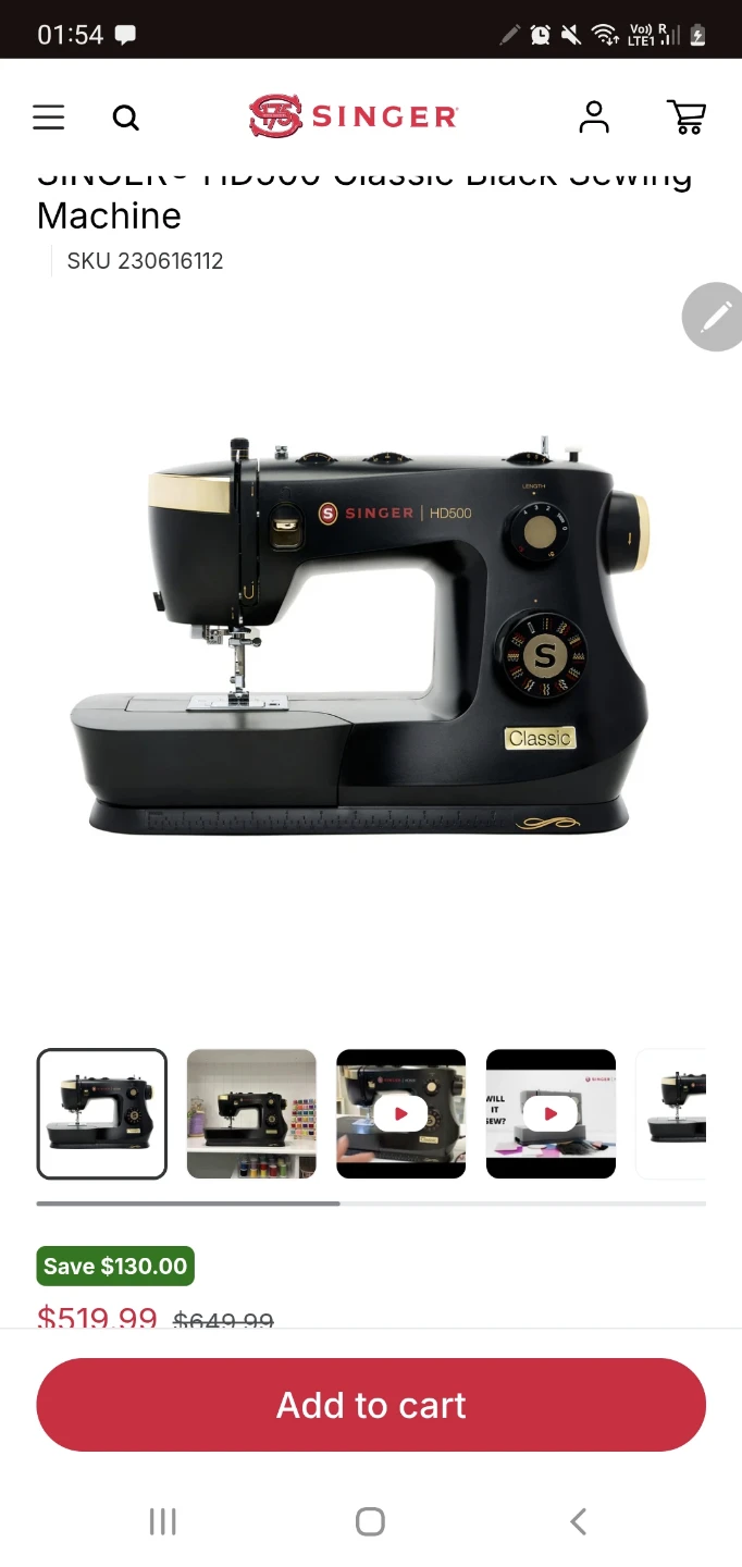 Singer HD500 Classic Black Sewing Machine 🧡 - photo 4