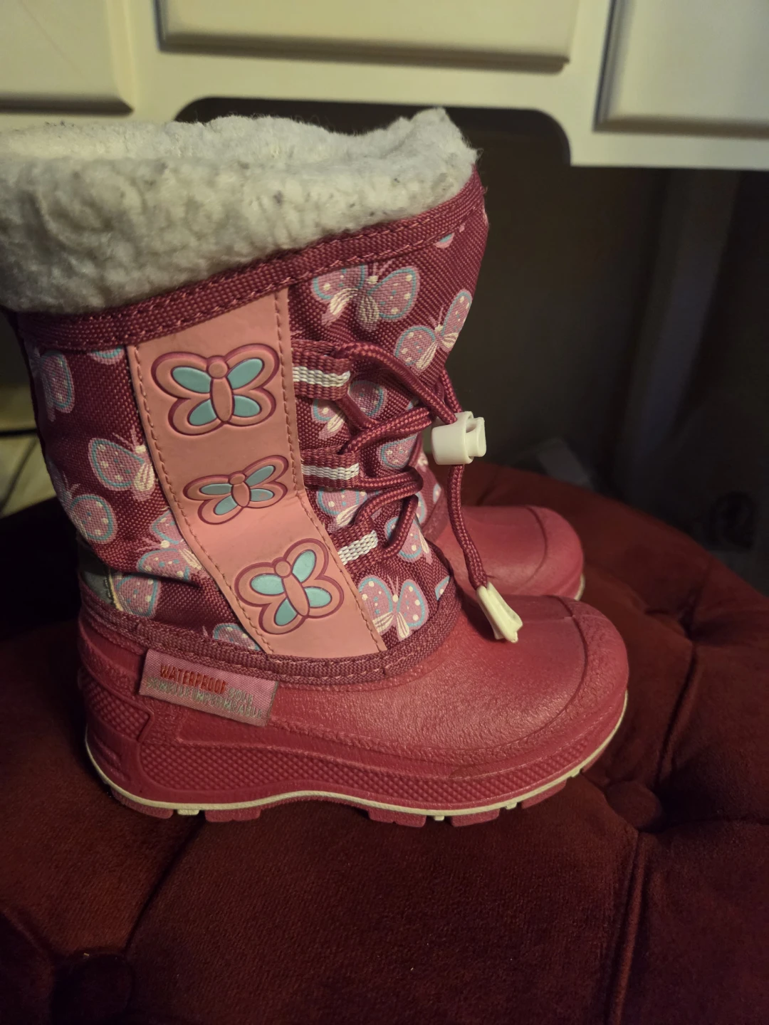 Toddler Girls Pink Butterfly Waterproof Winter Boots - photo 2