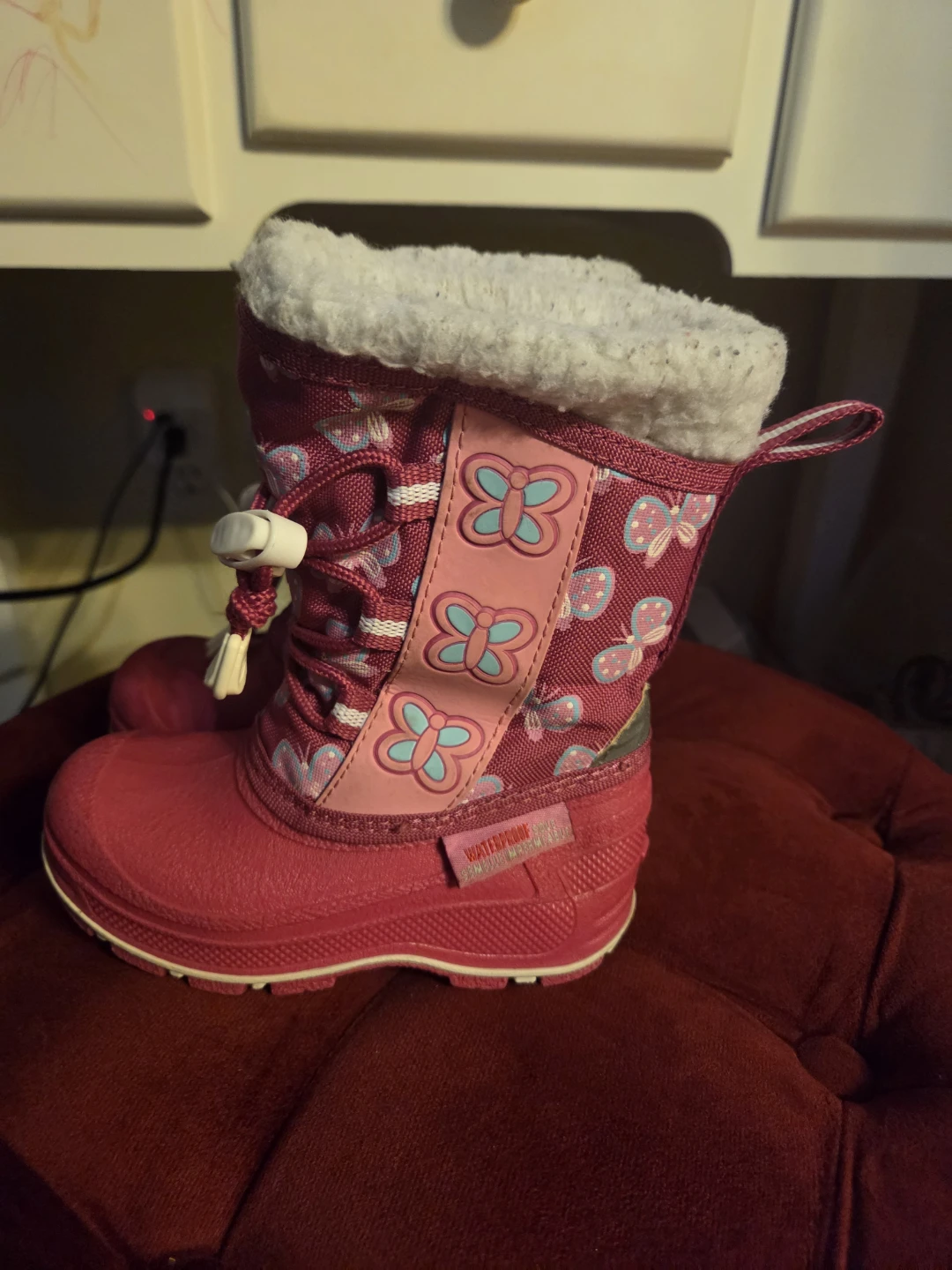 Toddler Girls Pink Butterfly Waterproof Winter Boots - photo 3