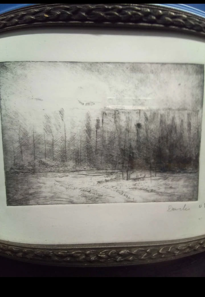 Felix Octavius Carr Darley Etching Print  - Forest Landscape - photo 2