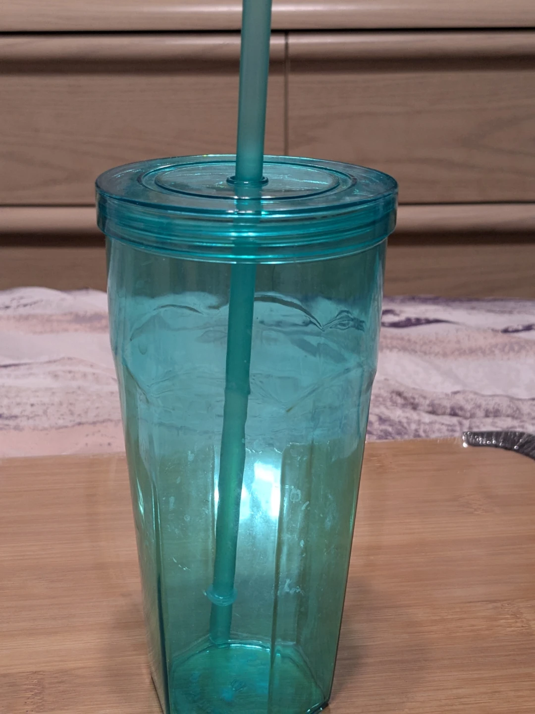 Teal Tumbler with Straw ❤️