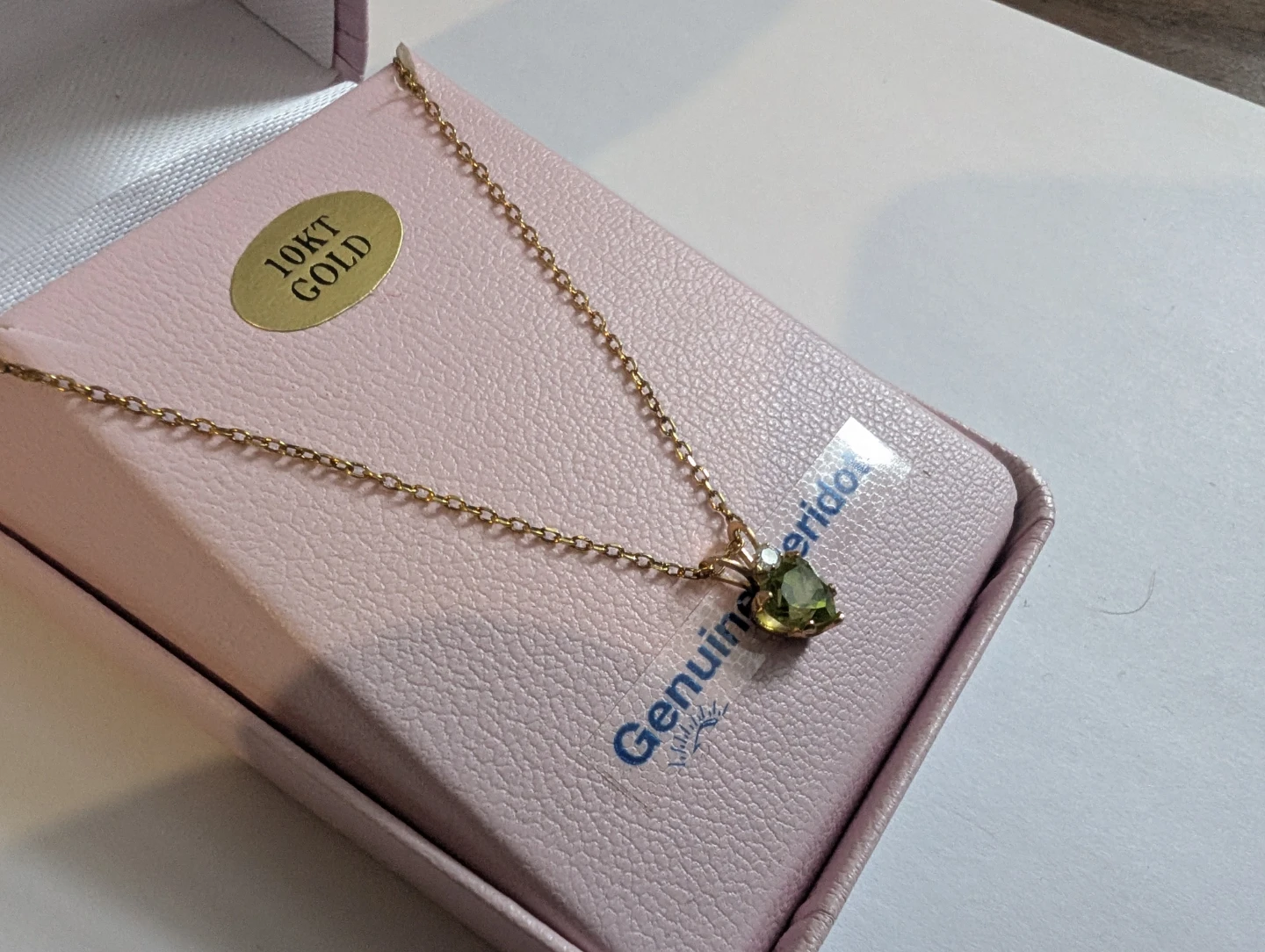 Brand New 10K Yellow Gold Peridot Necklace For Sale - photo 2