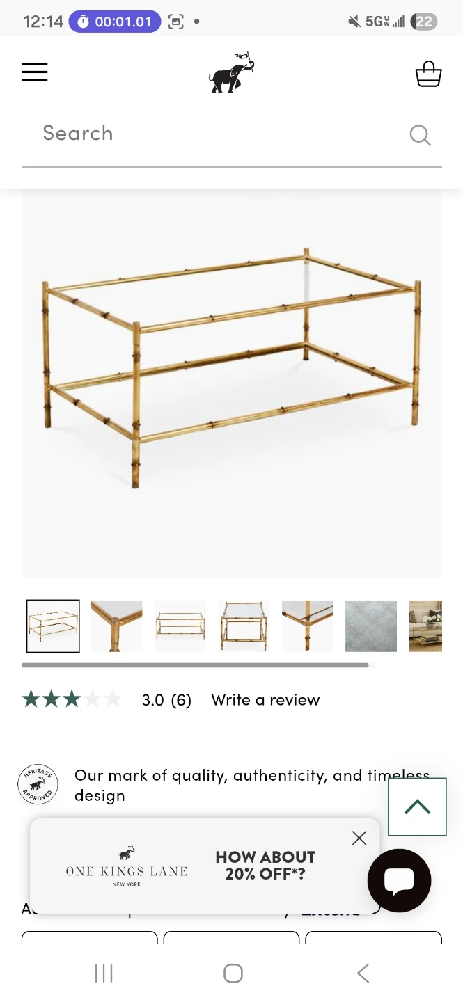 One Kings Lane Bamboo Coffee Table - photo 2
