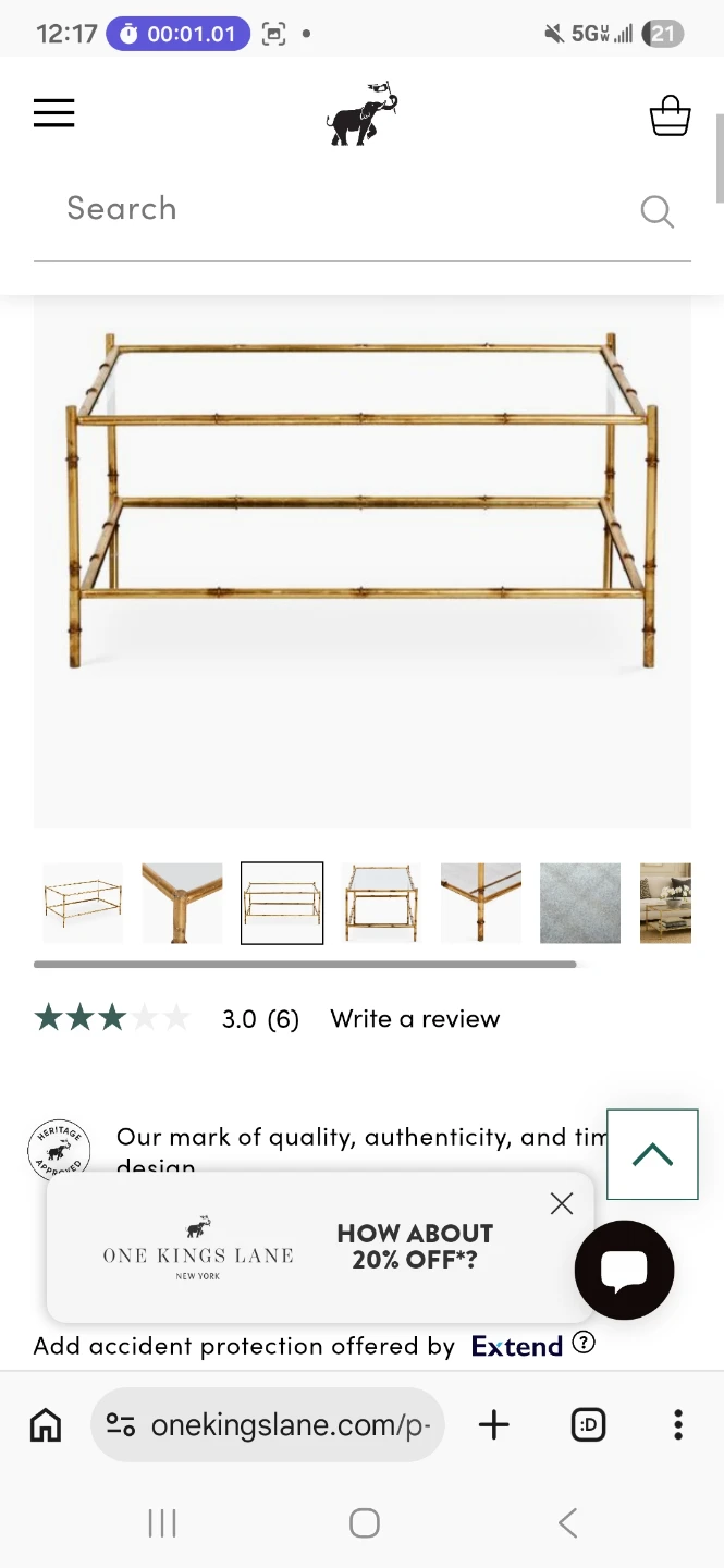 One Kings Lane Bamboo Coffee Table - photo 3