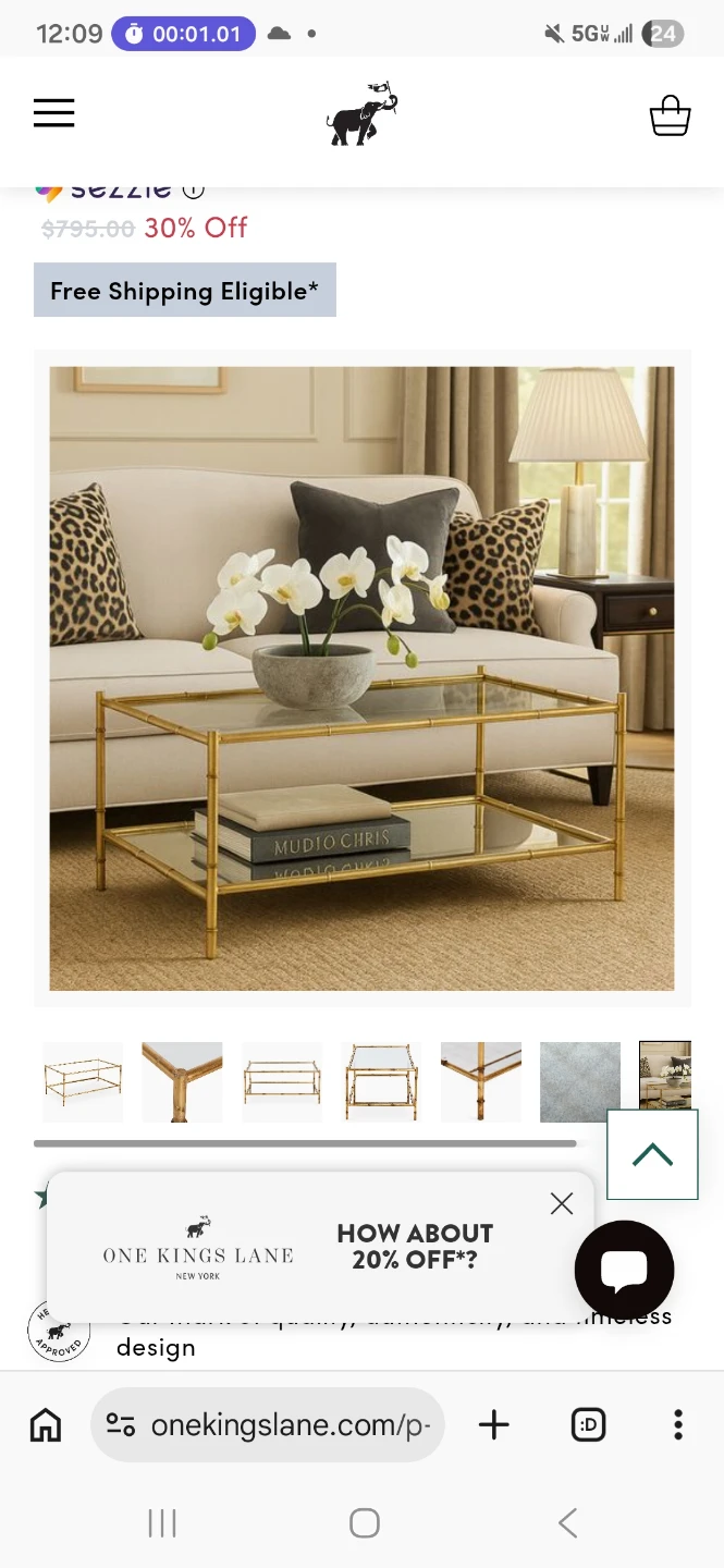 One Kings Lane Bamboo Coffee Table - photo 4