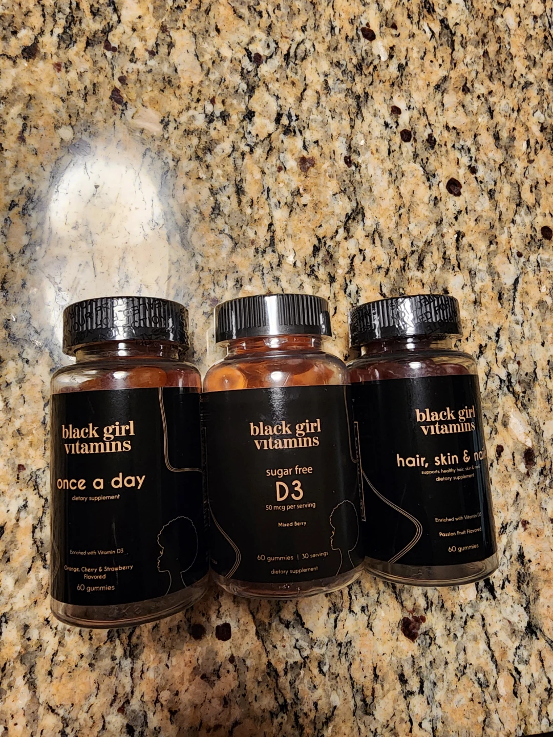 Black Girl Vitamins Gummies Look Good Feel Good 3 Bottles