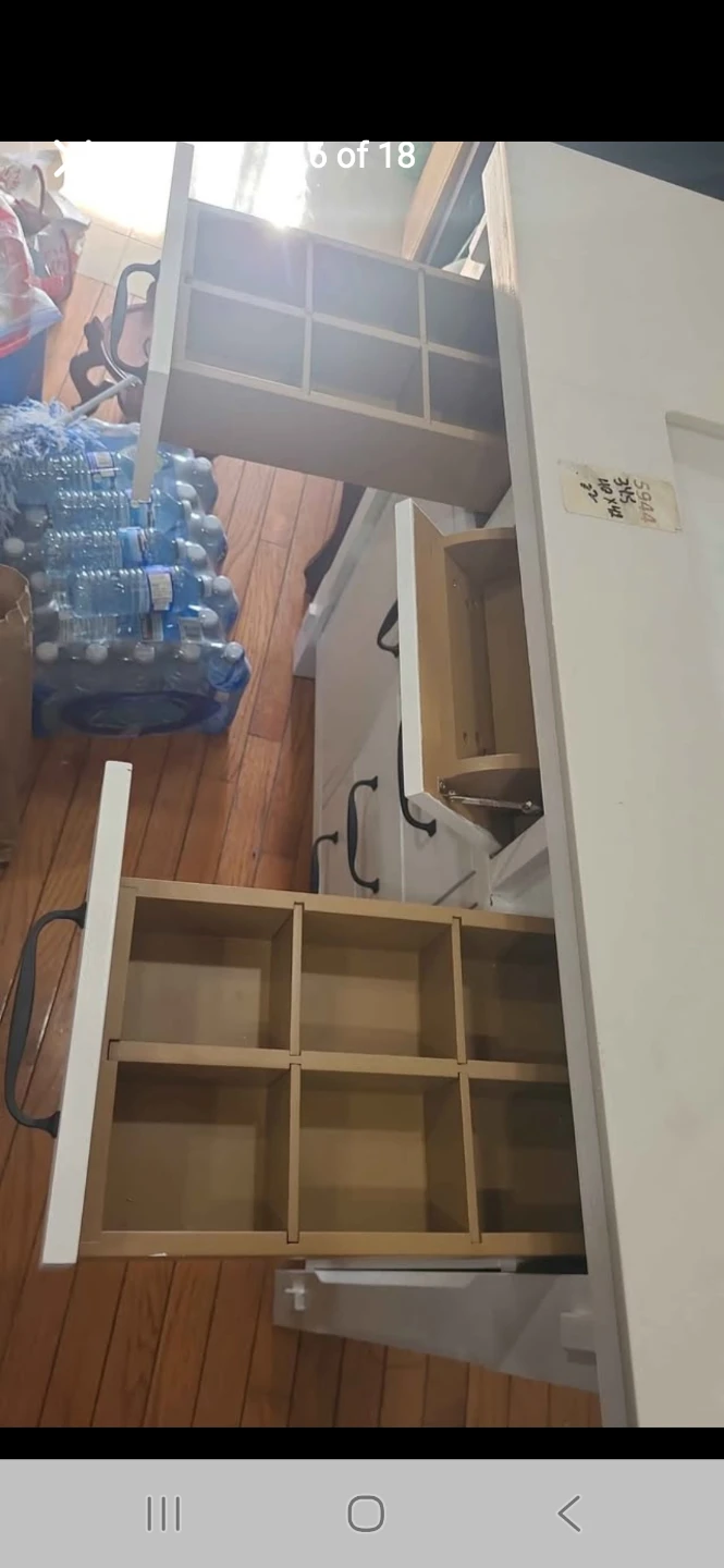 White Vanity with Sink and Storage - photo 3