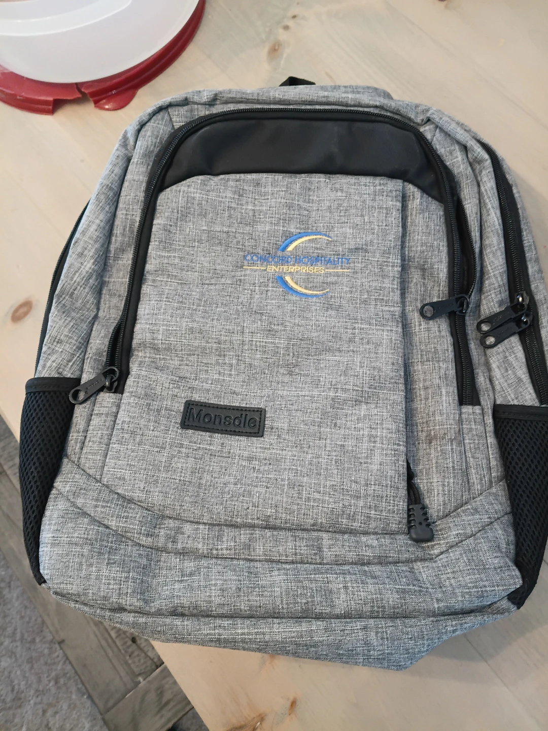 Monsdle Grey Laptop Backpack with USB Charging Port