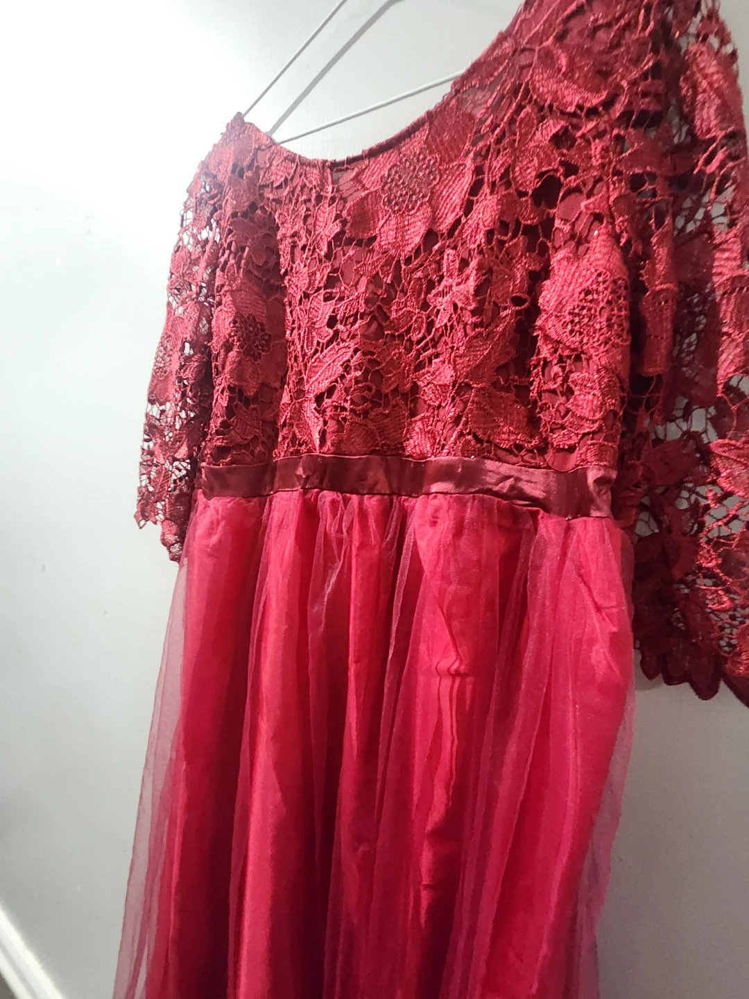 Red Lace and Tulle Dress